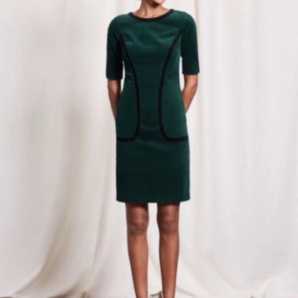 Boden Thelma Emerald Green Illusion Cord Dress Women's Size 8 Regular